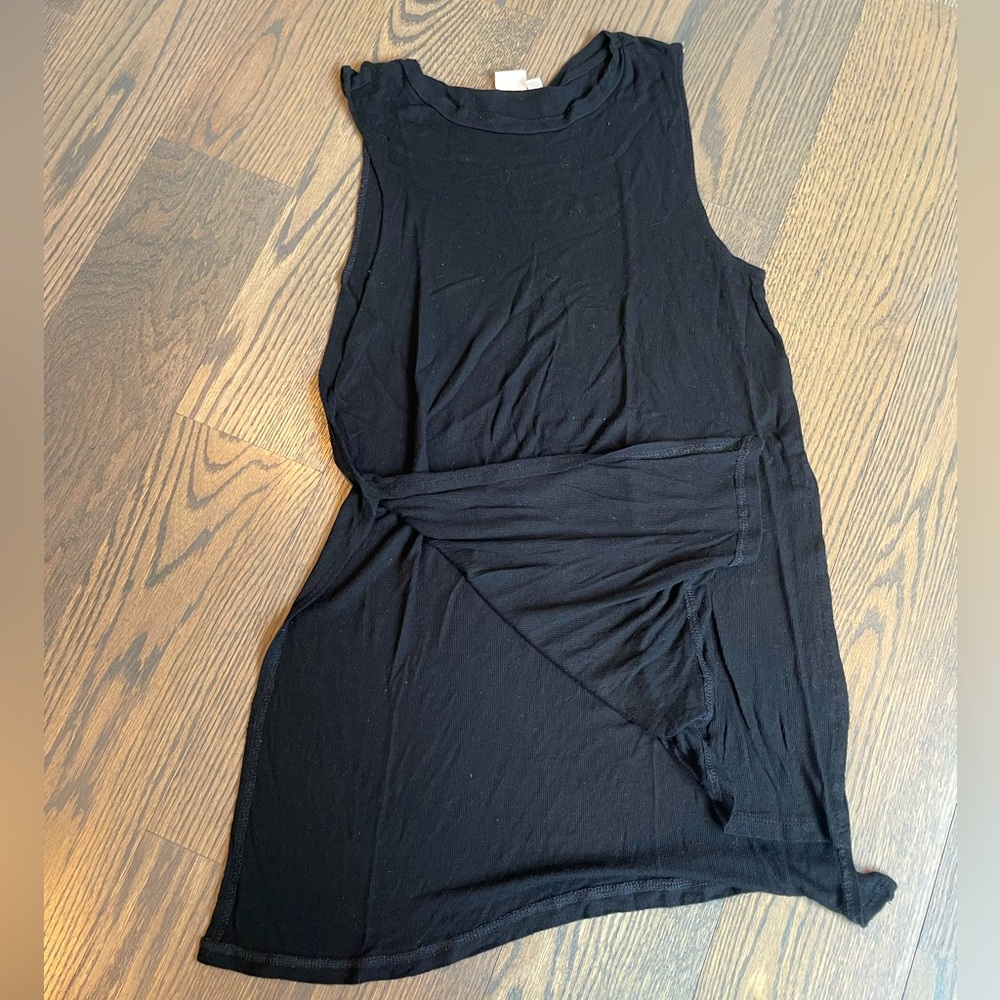 Black Soft Tank with Side Slits